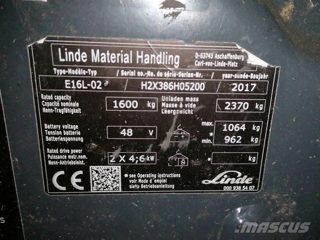 Linde E16L-02 Carretillas de horquilla eléctrica