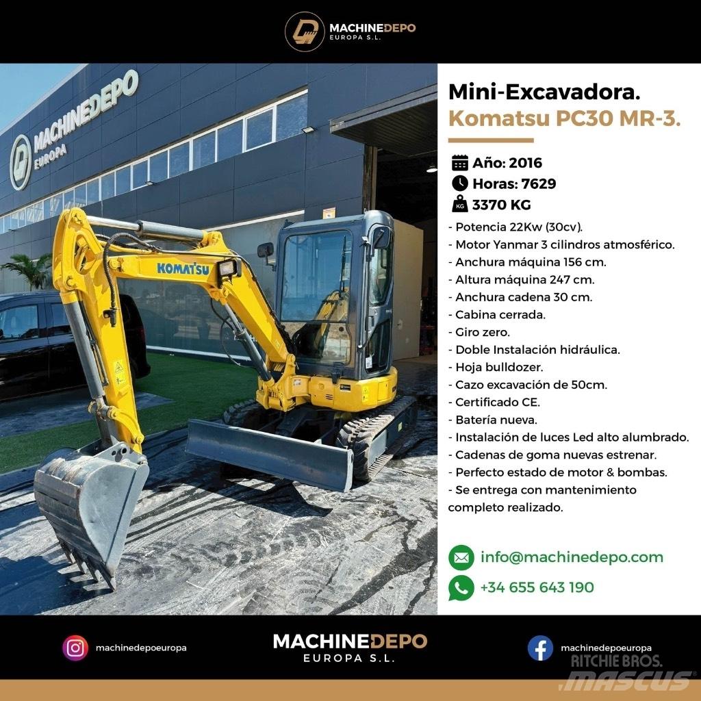 Komatsu PC 30 MR-3 Mini excavadoras < 7t