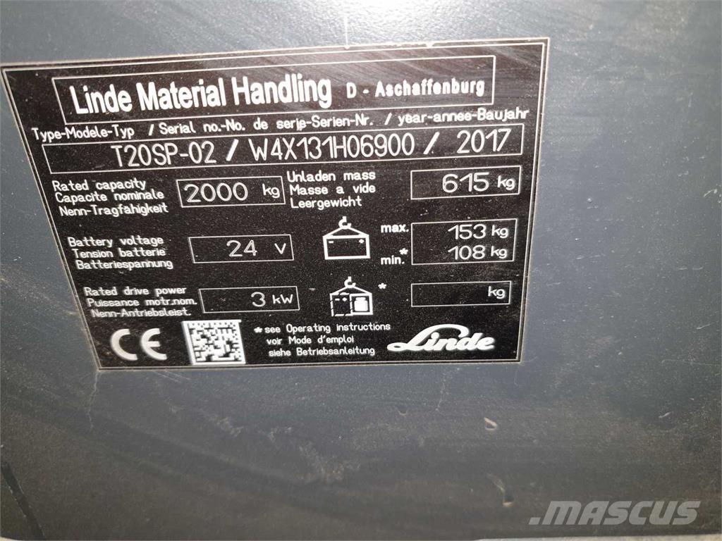 Linde T20SP ION Apiladores eléctricos autopropulsados