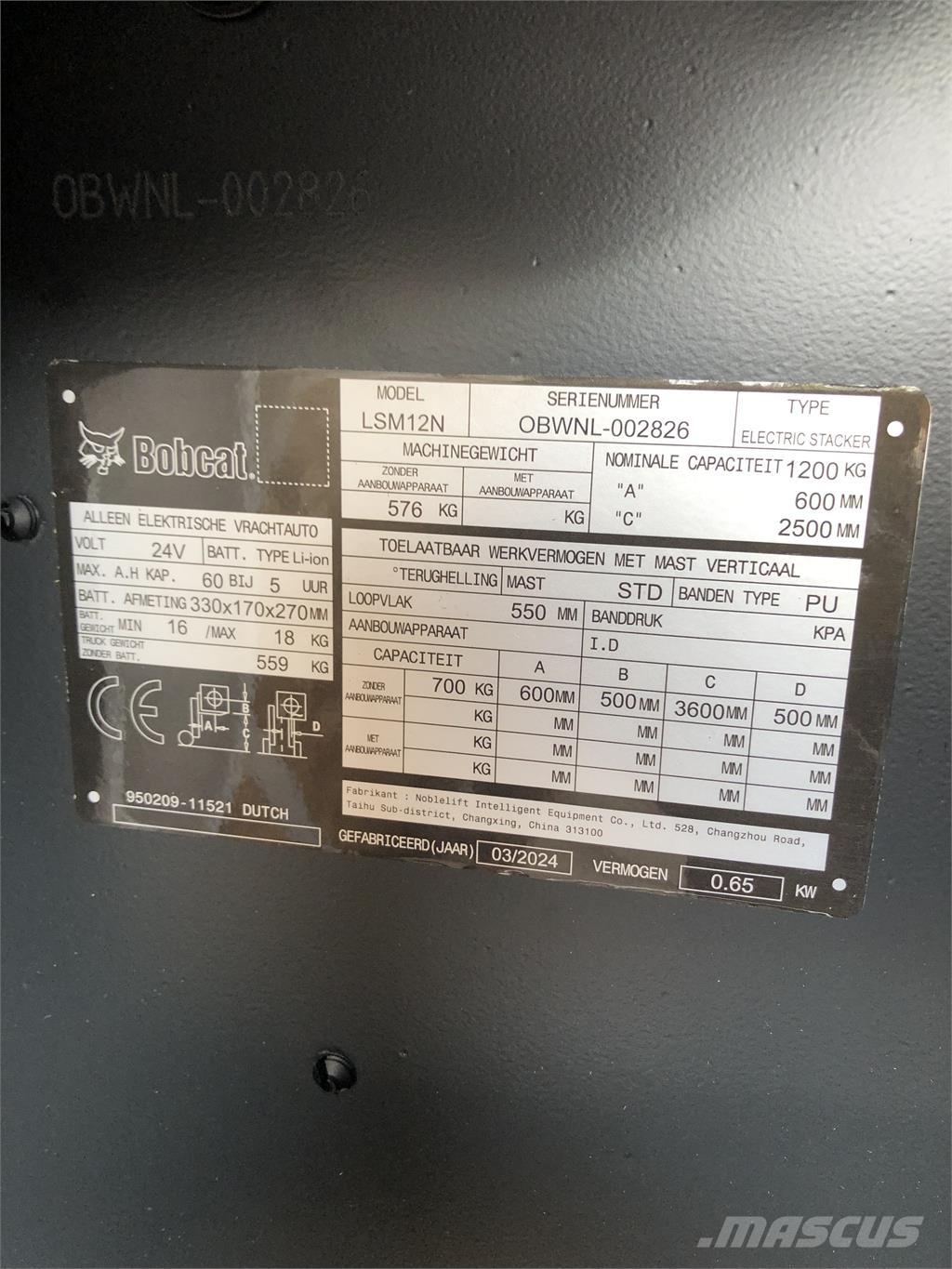 Bobcat LSM12N Apiladores eléctricos autopropulsados
