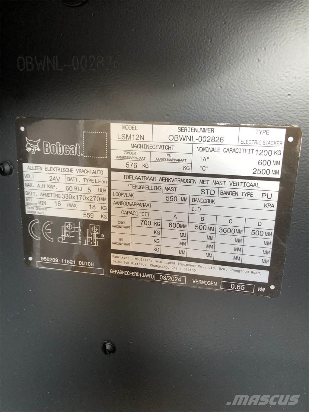 Bobcat LSM12N Apiladores eléctricos