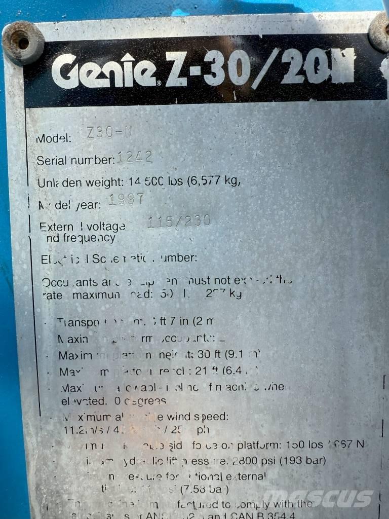 Genie Z 30/20 Plataforma de trabajo articulada