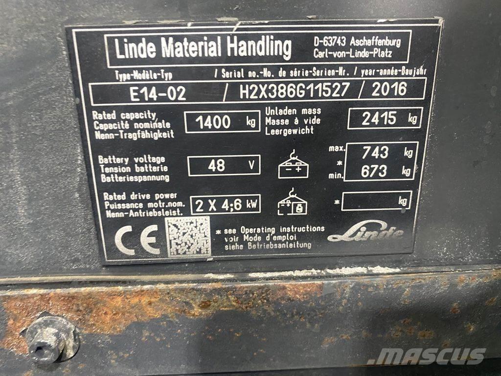 Linde E14-02 Carretillas de horquilla eléctrica