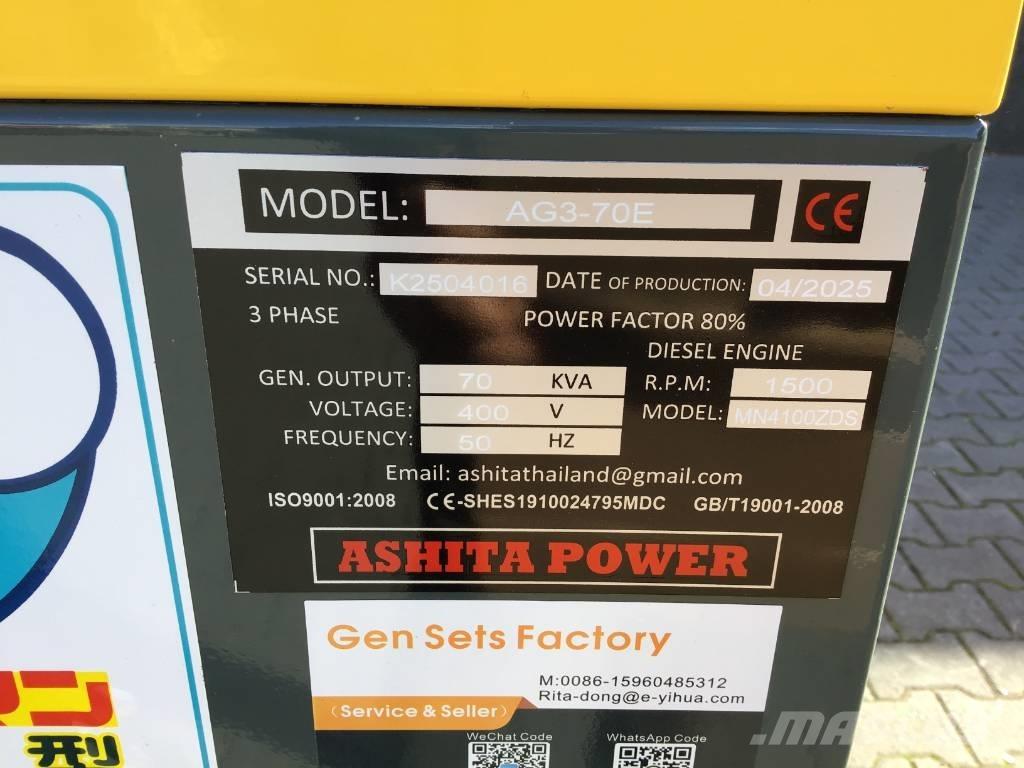 Ashita AG3-70E Generadores diesel