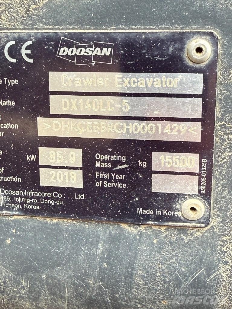 Doosan DX 140 LC Excavadoras de cadenas