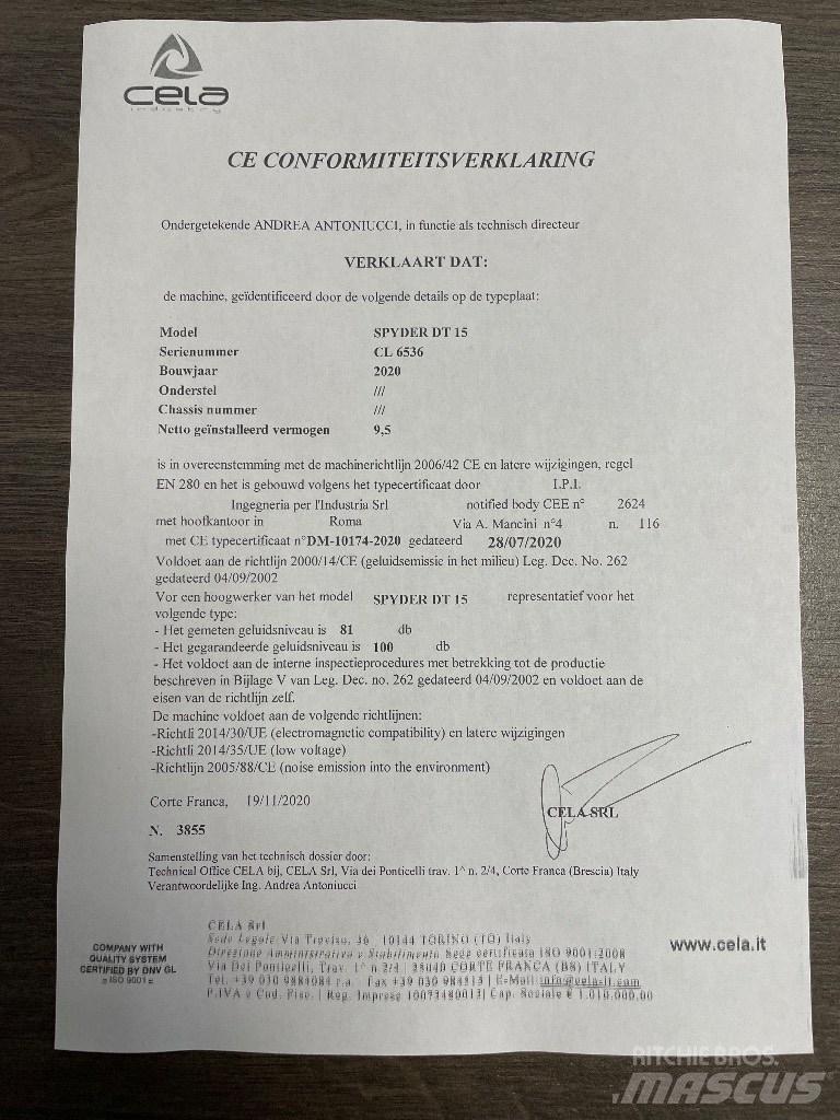 Cela DT 15 SOLD Plataforma de trabajo articulada