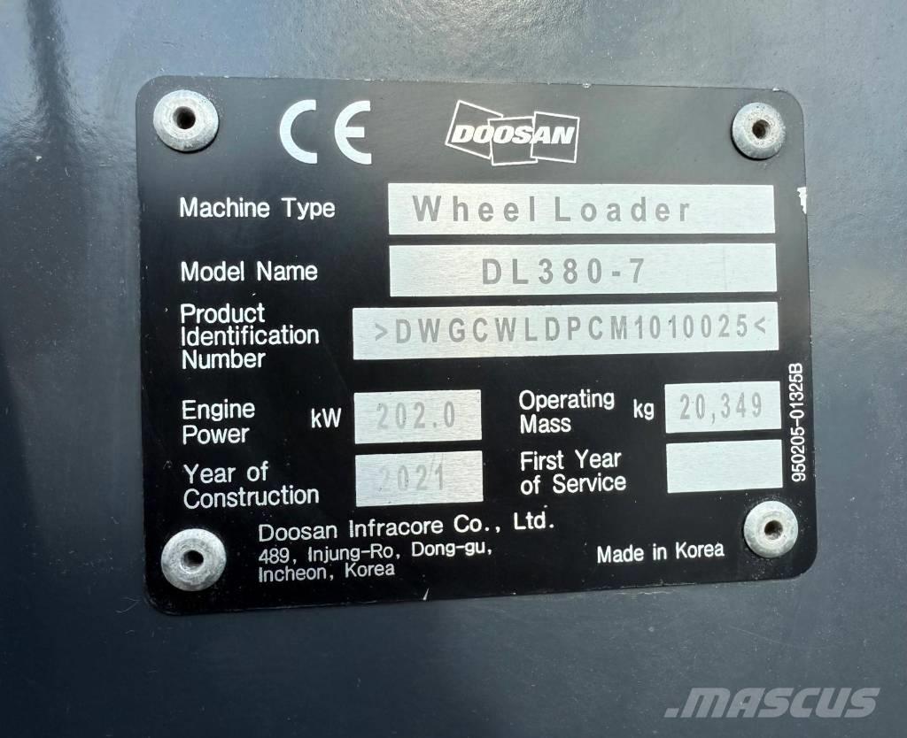 Doosan DL 380-7 Cargadoras sobre ruedas
