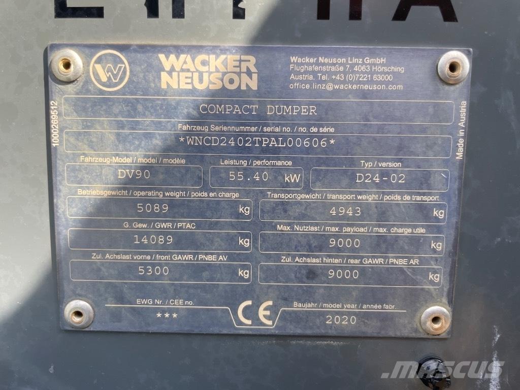 Wacker Neuson DV90 Dúmpers de obra