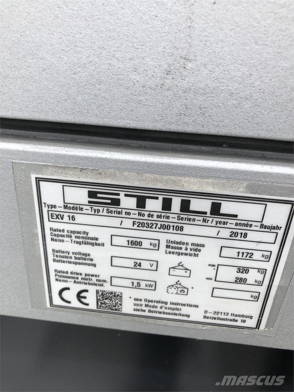 Still EXV 16 Apiladores eléctricos autopropulsados