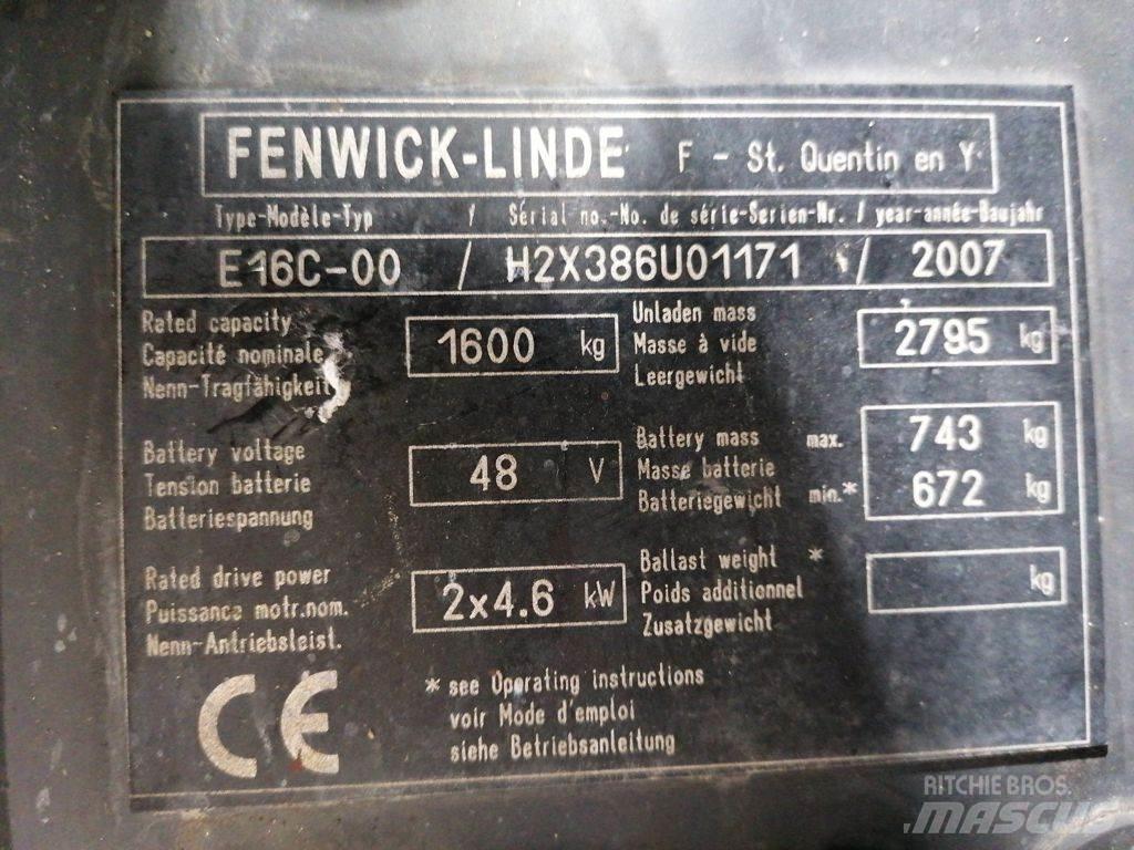Linde E16C-00 Carretillas de horquilla eléctrica
