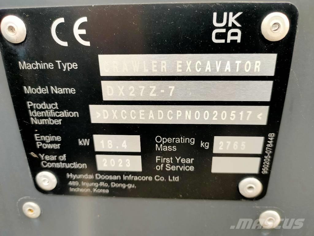 Doosan DX 27 Z Mini excavadoras < 7t