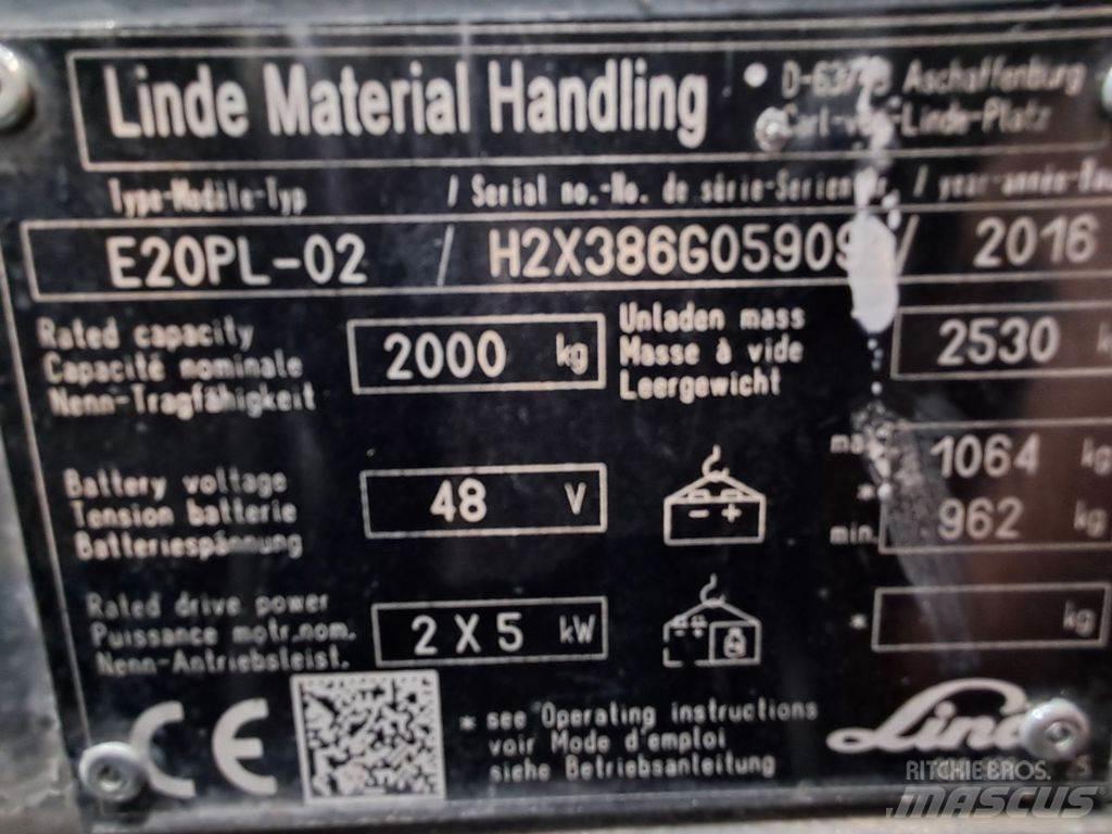 Linde E20PL-02 Carretillas de horquilla eléctrica