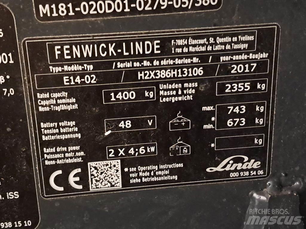 Linde E14-02 ion Carretillas de horquilla eléctrica