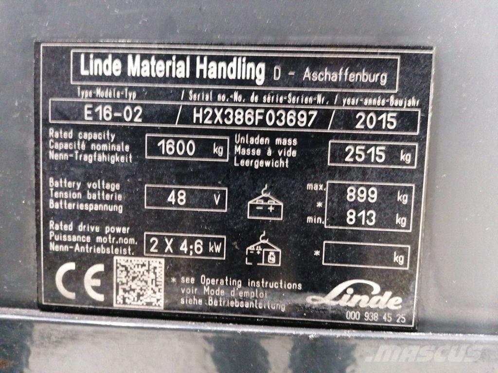 Linde E16-02 Carretillas de horquilla eléctrica