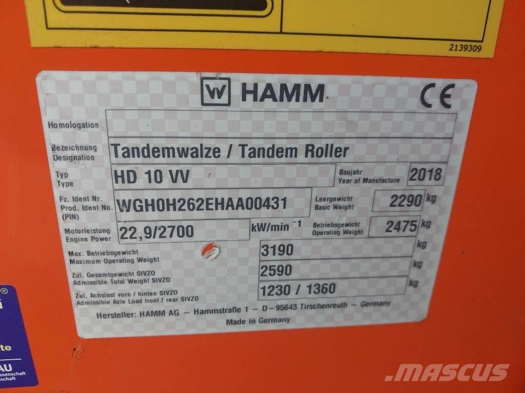 Hamm HD 10 VV Rodillos de doble tambor