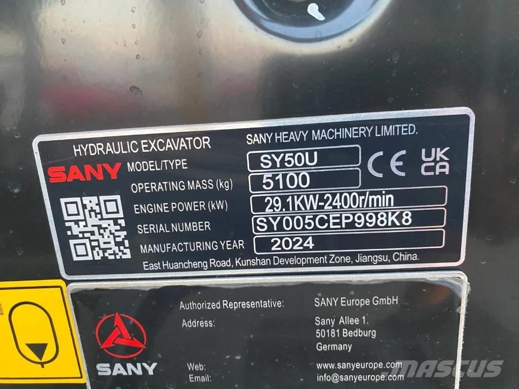 Sany SY 50 U Mini excavadoras < 7t