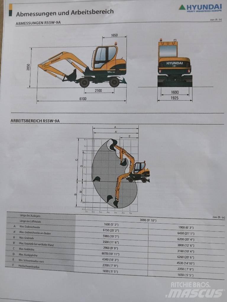 Hyundai 55W-9 Excavadoras de ruedas