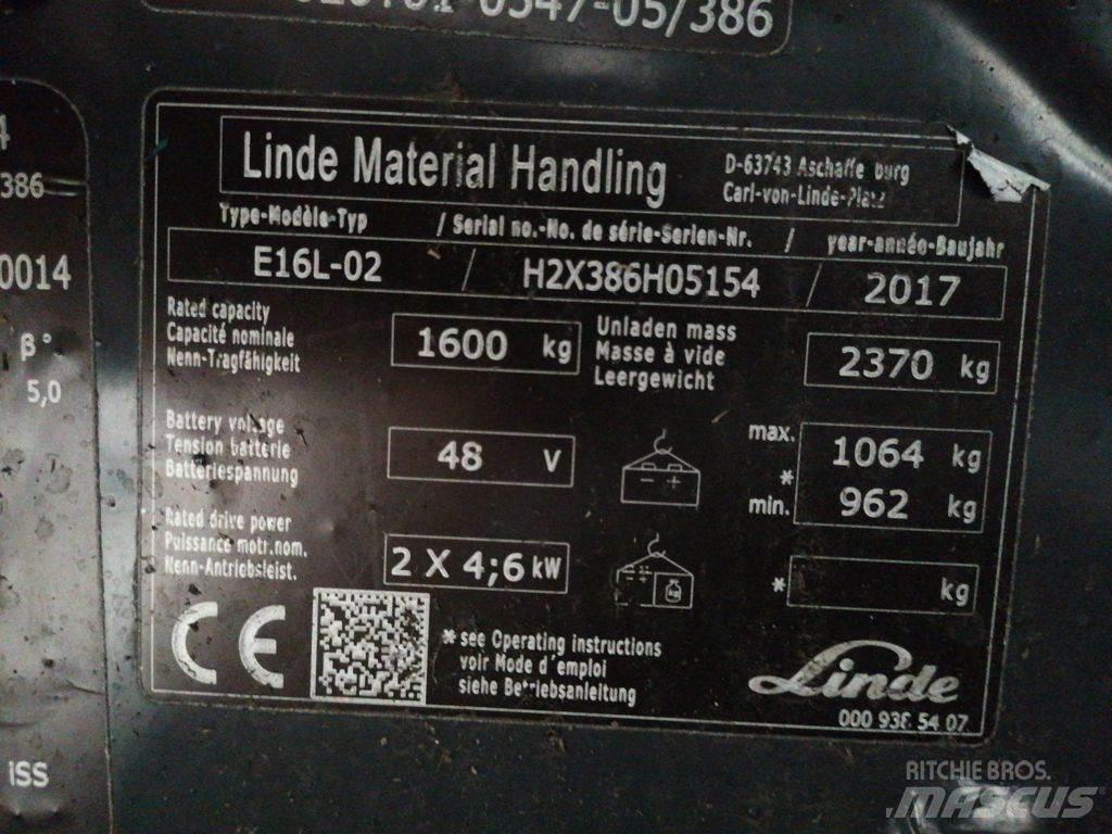 Linde E16L-02 Carretillas de horquilla eléctrica
