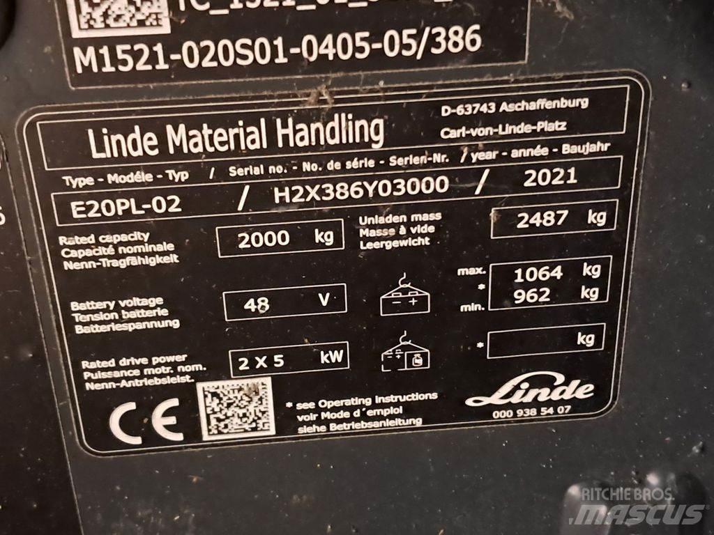 Linde E20PL-02 Carretillas de horquilla eléctrica