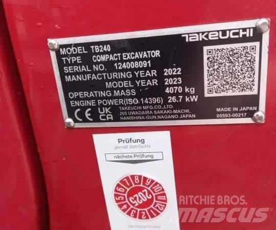 Takeuchi TB 240 DPF Mini excavadoras < 7t