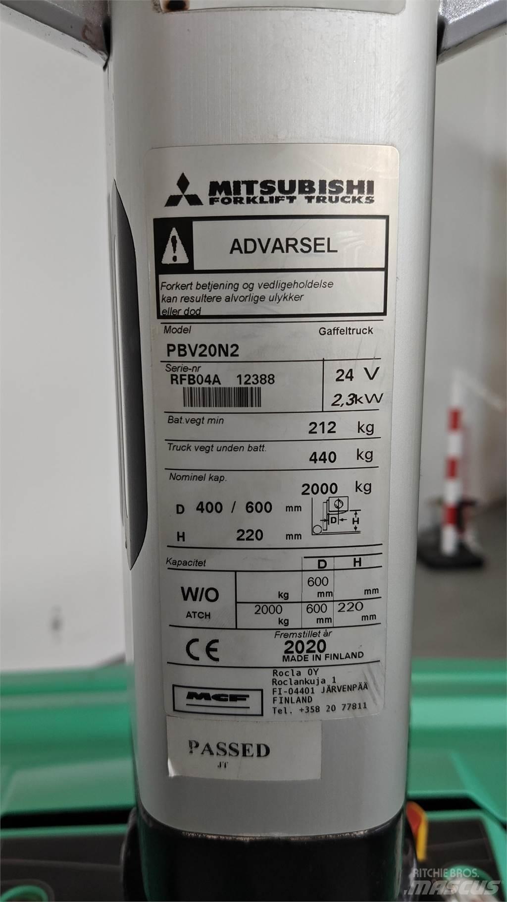 Mitsubishi PBV20N2 Otras carretillas elevadoras