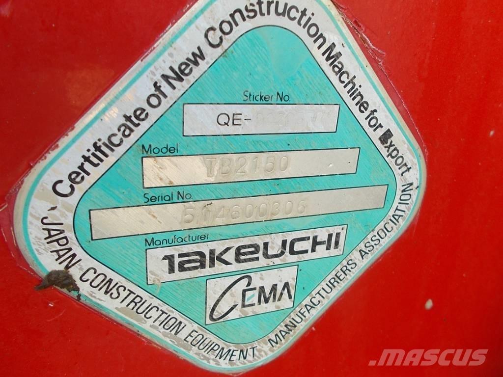Takeuchi TB 2150 Excavadoras de cadenas