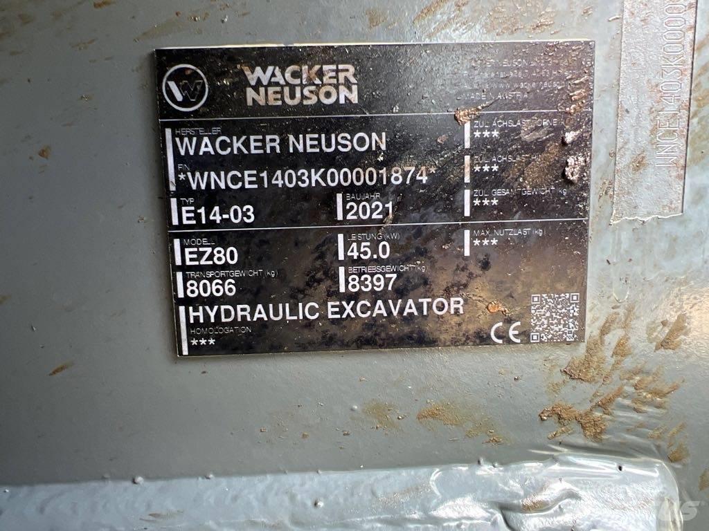 Wacker Neuson EZ80 Excavadoras de cadenas