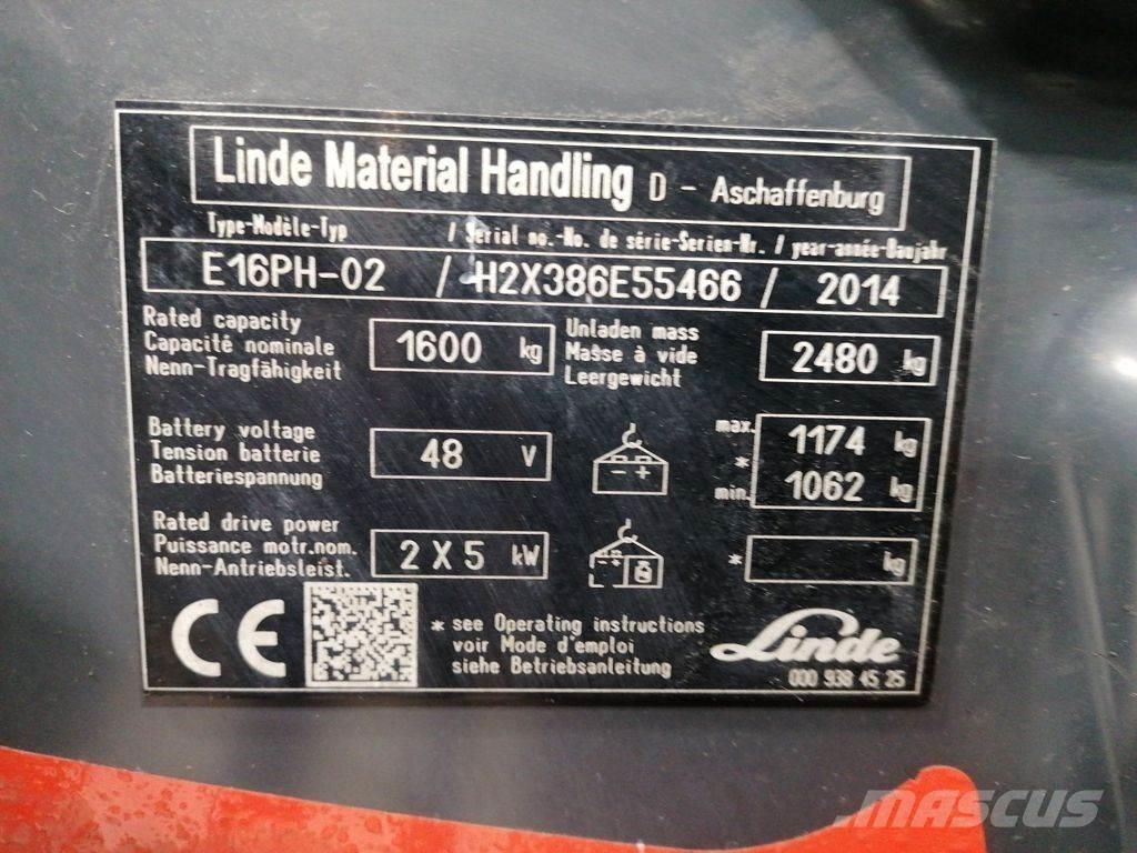 Linde E16PH-02 Carretillas de horquilla eléctrica
