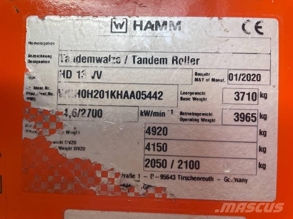 Hamm HD 13 VV Rodillos de doble tambor