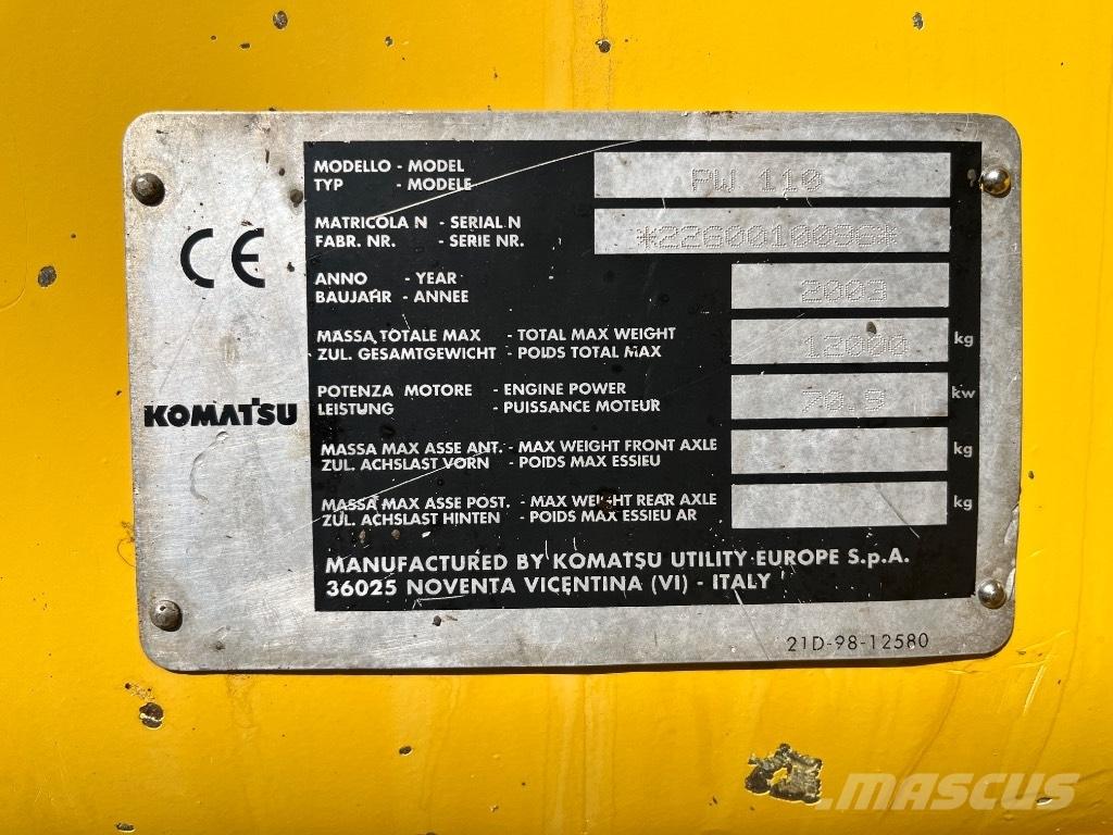 Komatsu PW 110 Excavadoras de ruedas
