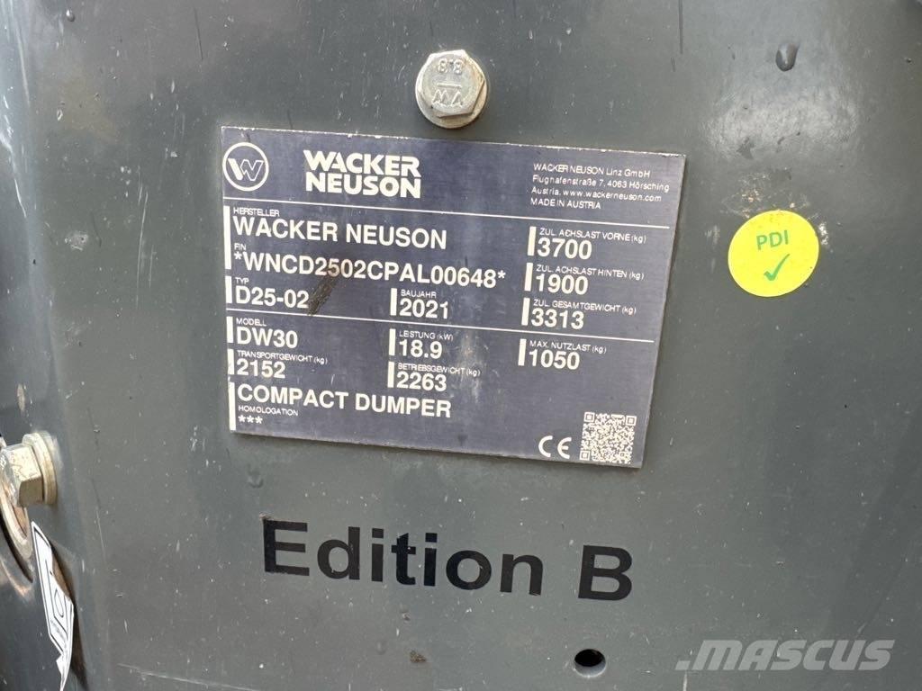 Wacker Neuson DW30 Dúmpers de obra
