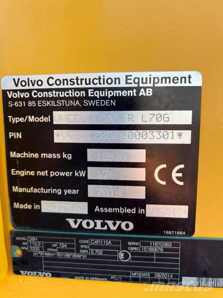 Volvo L 70 G Cargadoras sobre ruedas