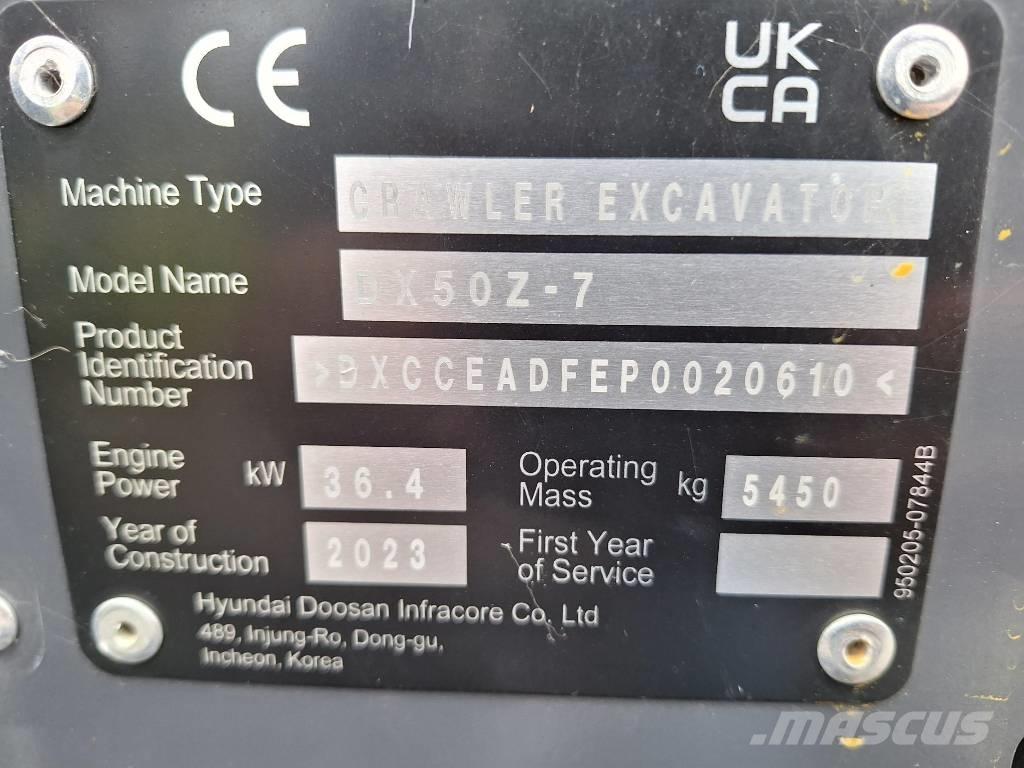 Develon DX 50 Z-7 Mini excavadoras < 7t