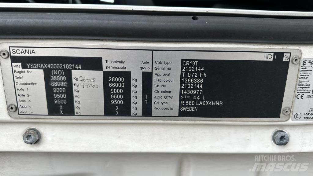 Scania R 580 Cabezas tractoras