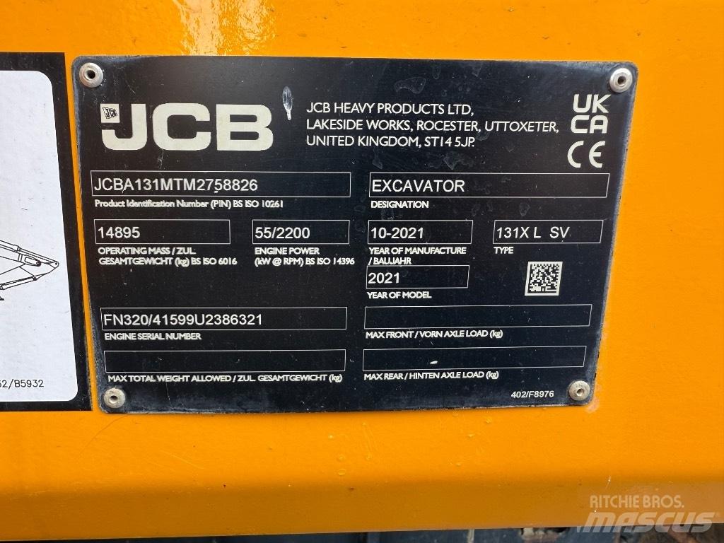 JCB 131X L SV Excavadoras de cadenas
