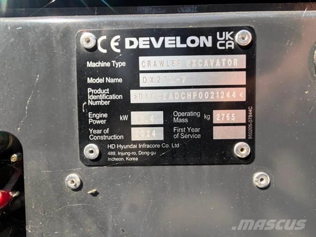 Doosan DX27Z-7 Mini excavadoras < 7t