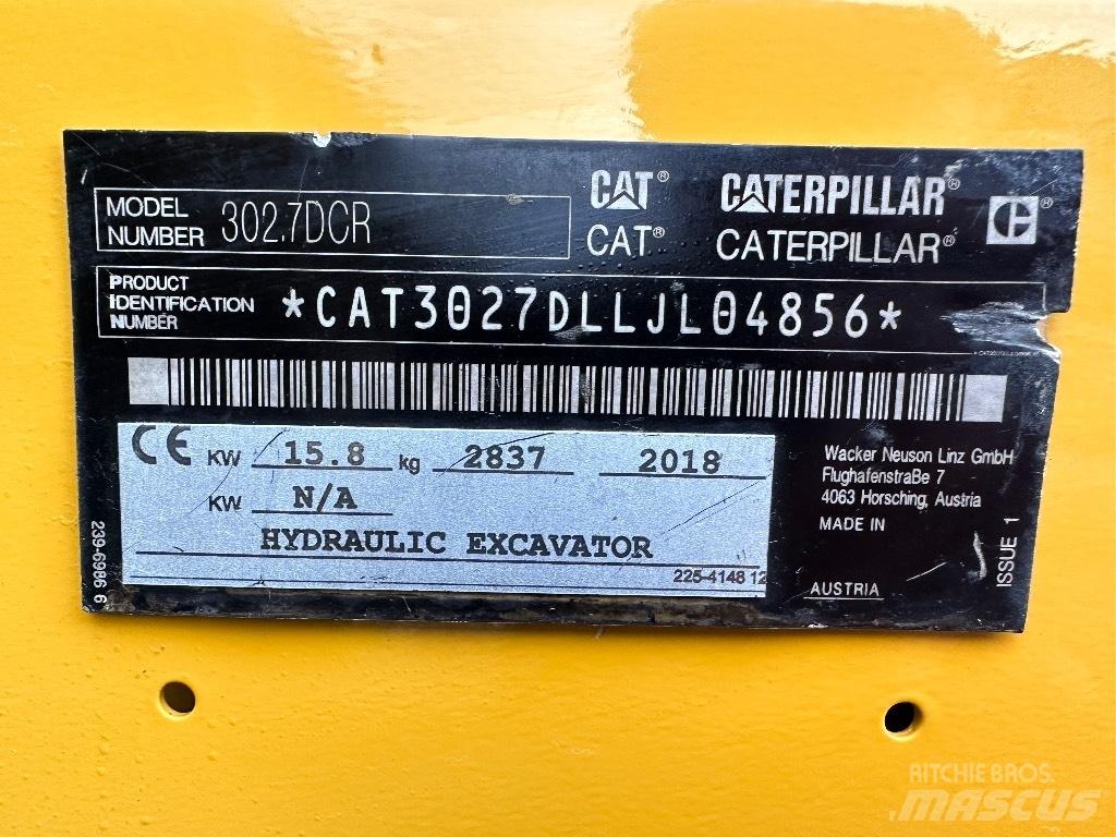 CAT 302.7 D CR Mini excavadoras < 7t