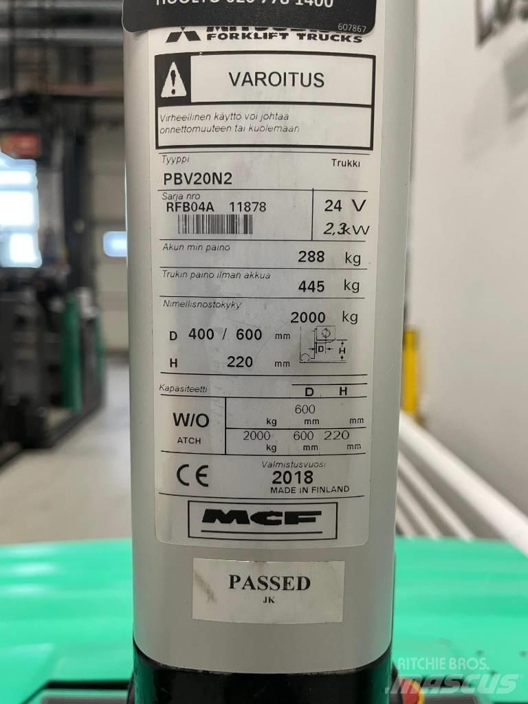 Mitsubishi PBV 20 N2 Transpaletas Eléctricas con plataforma
