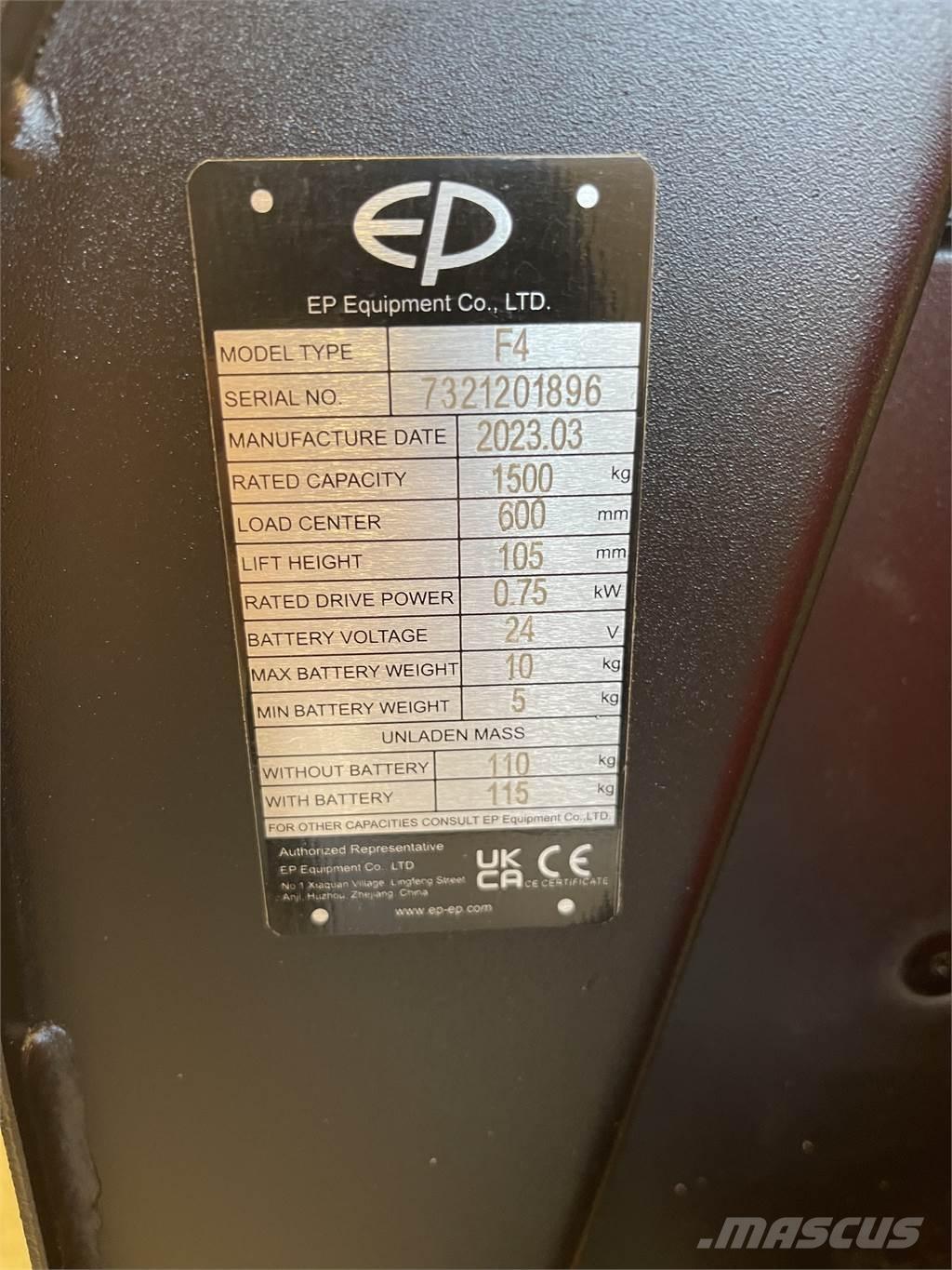 EP Equipment F4 Apiladores eléctricos