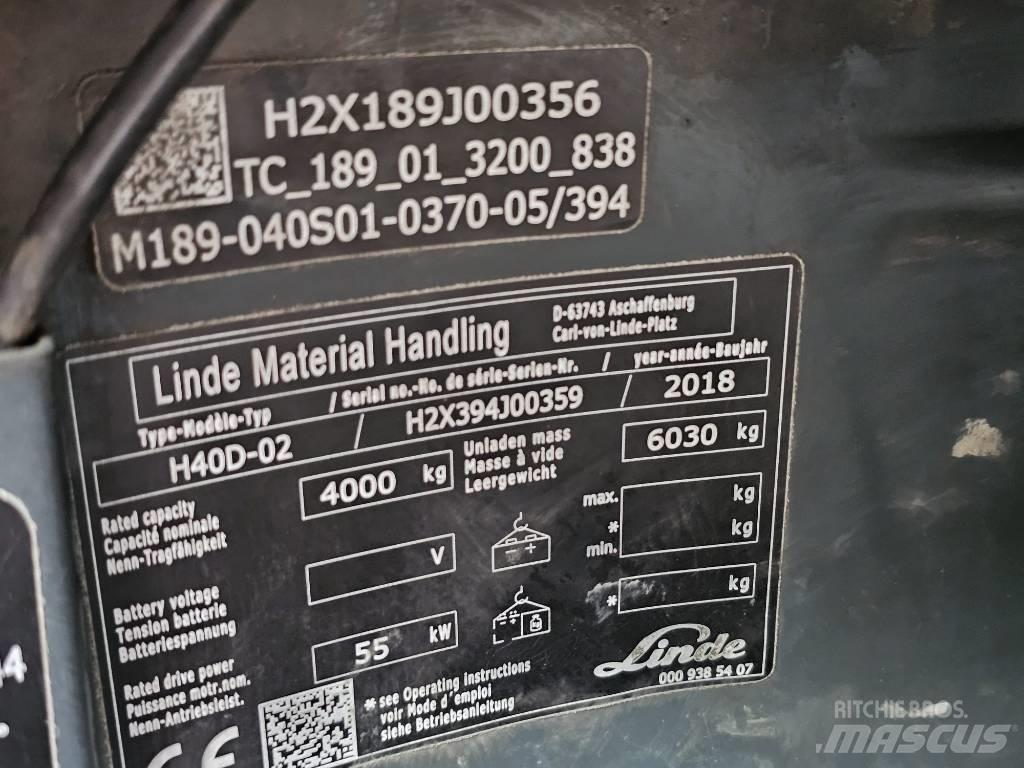 Linde H40D-02 Carretillas diesel