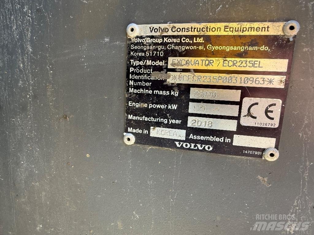 Volvo ECR 235 EL Excavadoras de cadenas