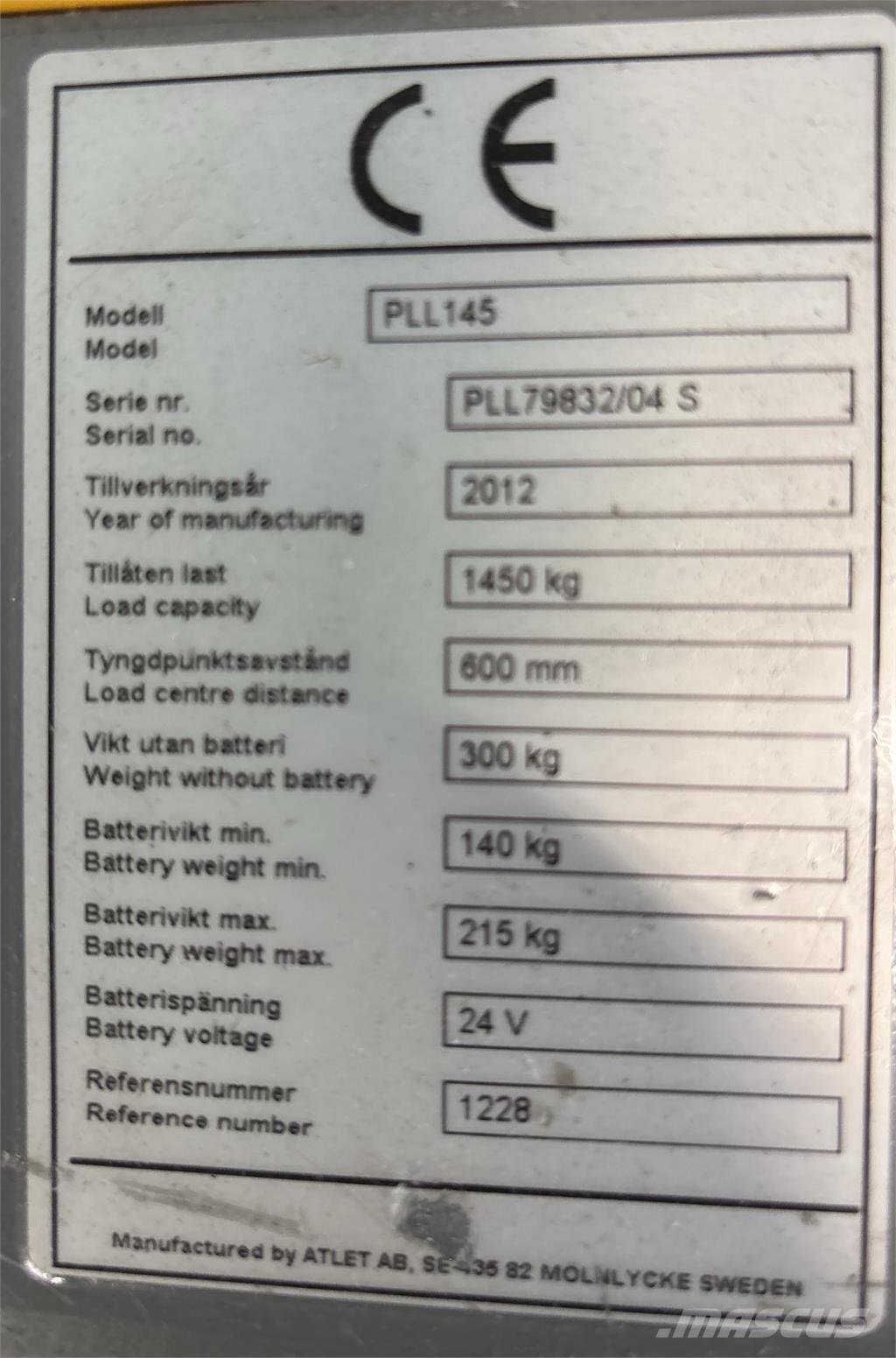 Atlet PLL145 Apiladores eléctricos