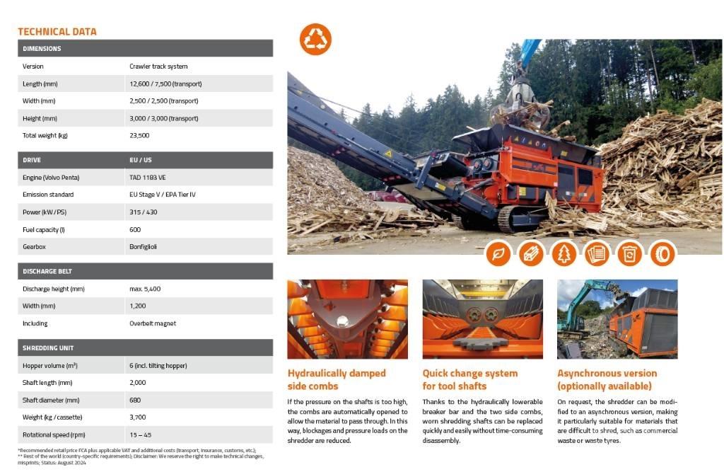 Arjes Eurec S-850 Trituradoras para desguace