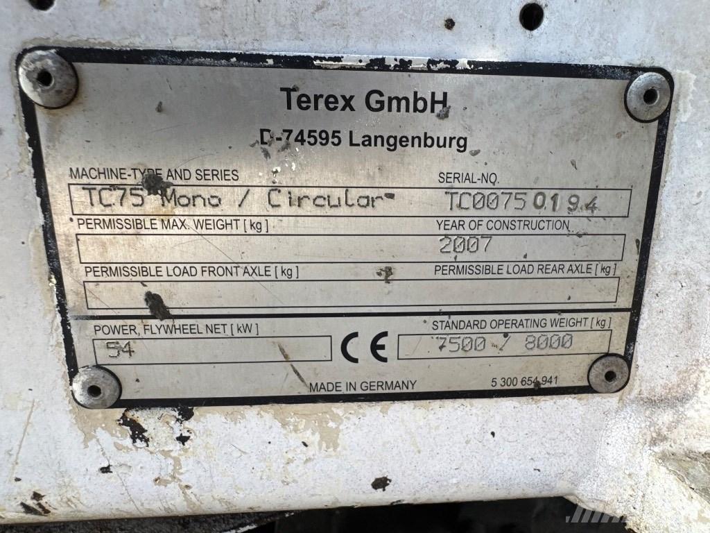 Terex TC 75 Excavadoras 7t - 12t