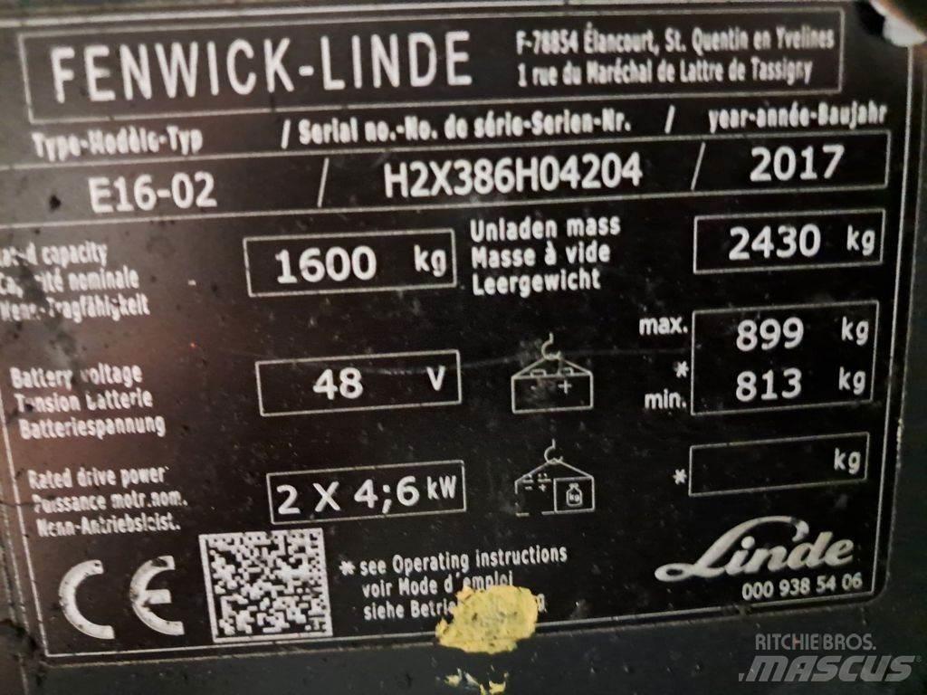 Linde E16-02 Carretillas de horquilla eléctrica