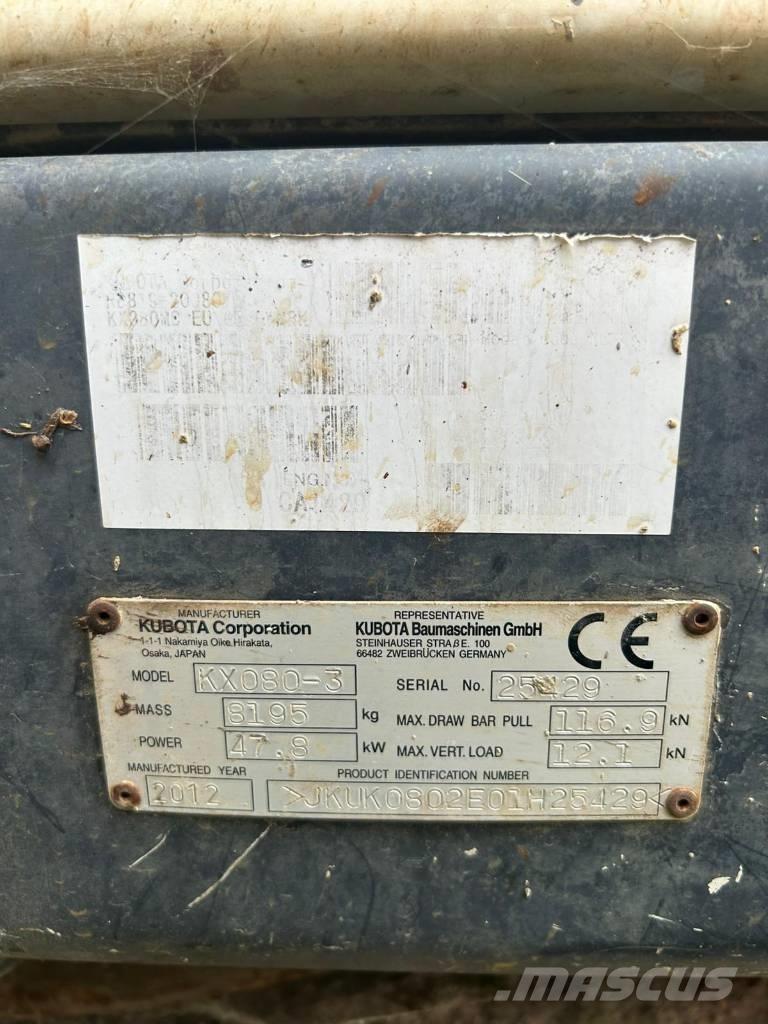 Kubota KX 080-3 Excavadoras 7t - 12t