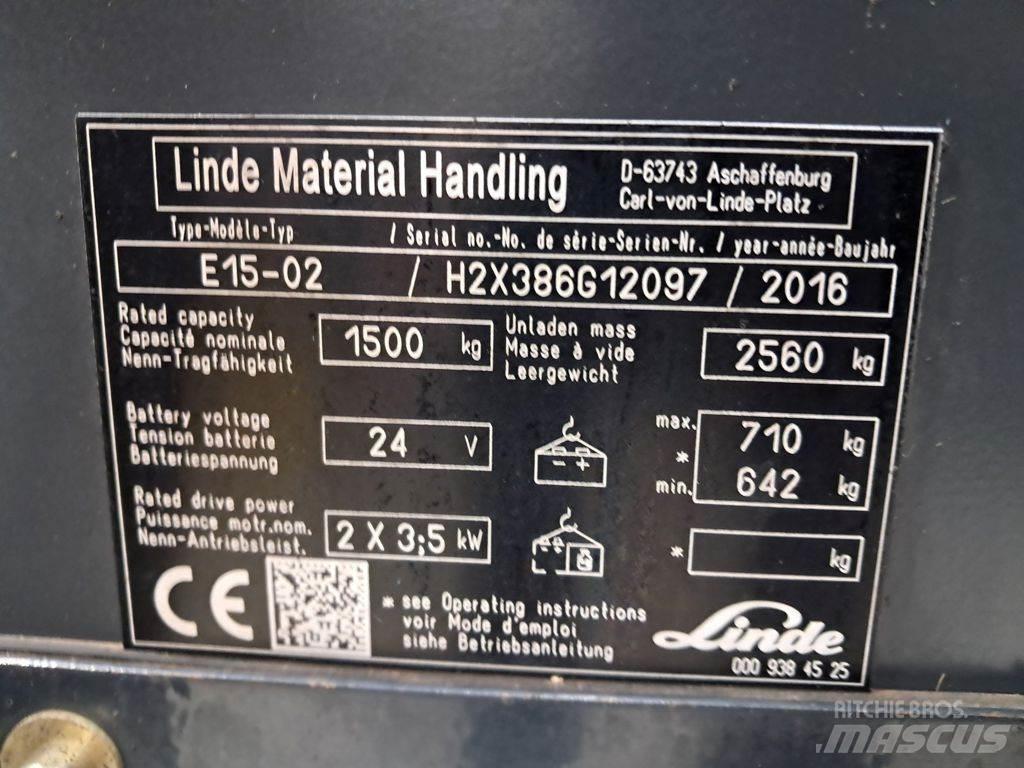 Linde E15-02 Carretillas de horquilla eléctrica