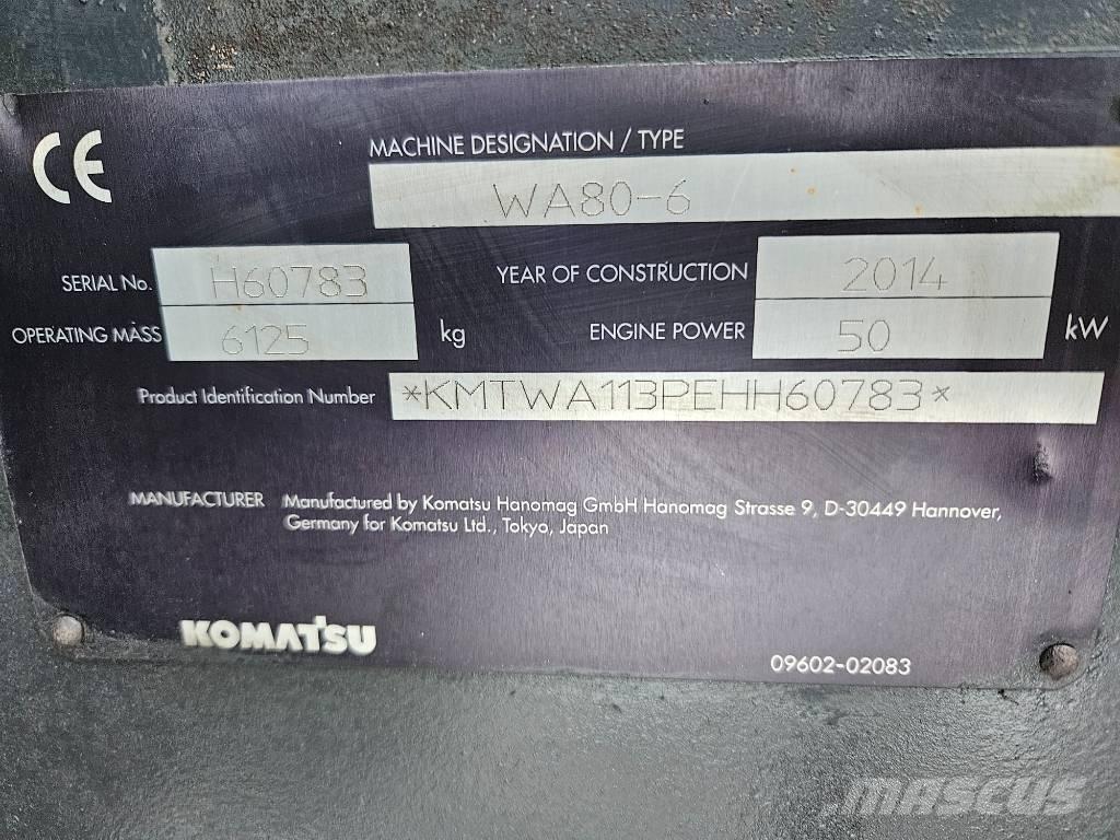 Komatsu WA80-6 Cargadoras sobre ruedas