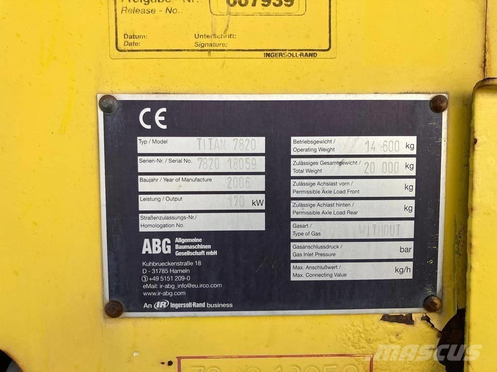 Volvo ABG 7820 Asfaltadoras