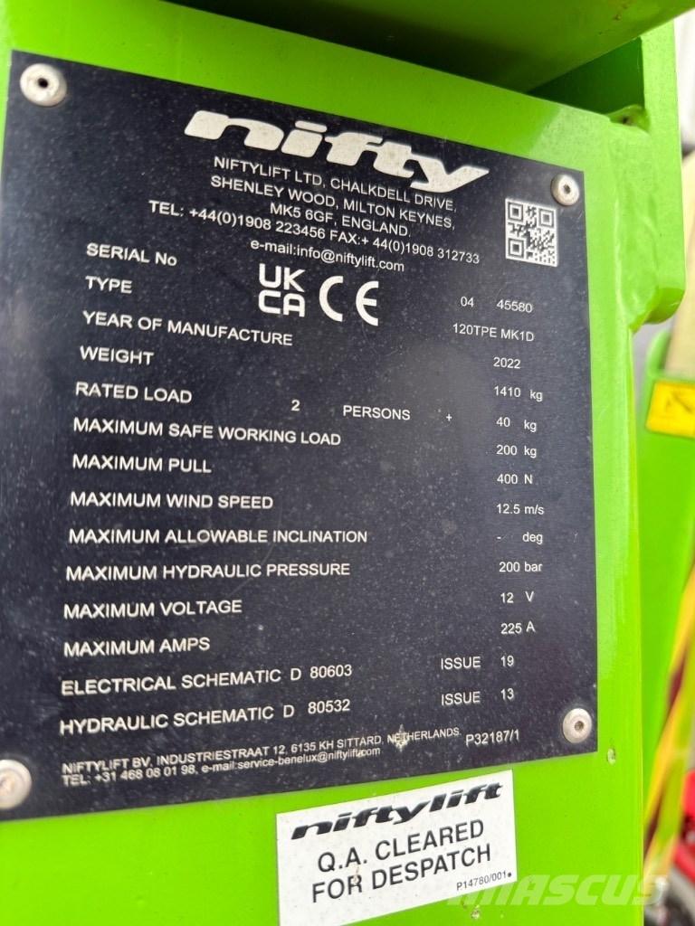 Niftylift 120TPE Plataformas remolcables